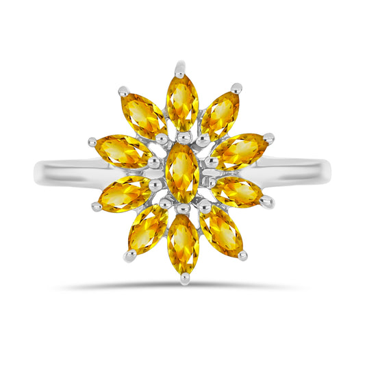 Anillo de Plata con Citrino de Río del Oro