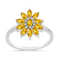 Anillo de Plata con Citrino de Río del Oro