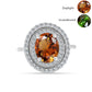 Anillo de Plata con Zultanita de Anatolia certificado y cultivado en laboratorio y Topacio Blanco