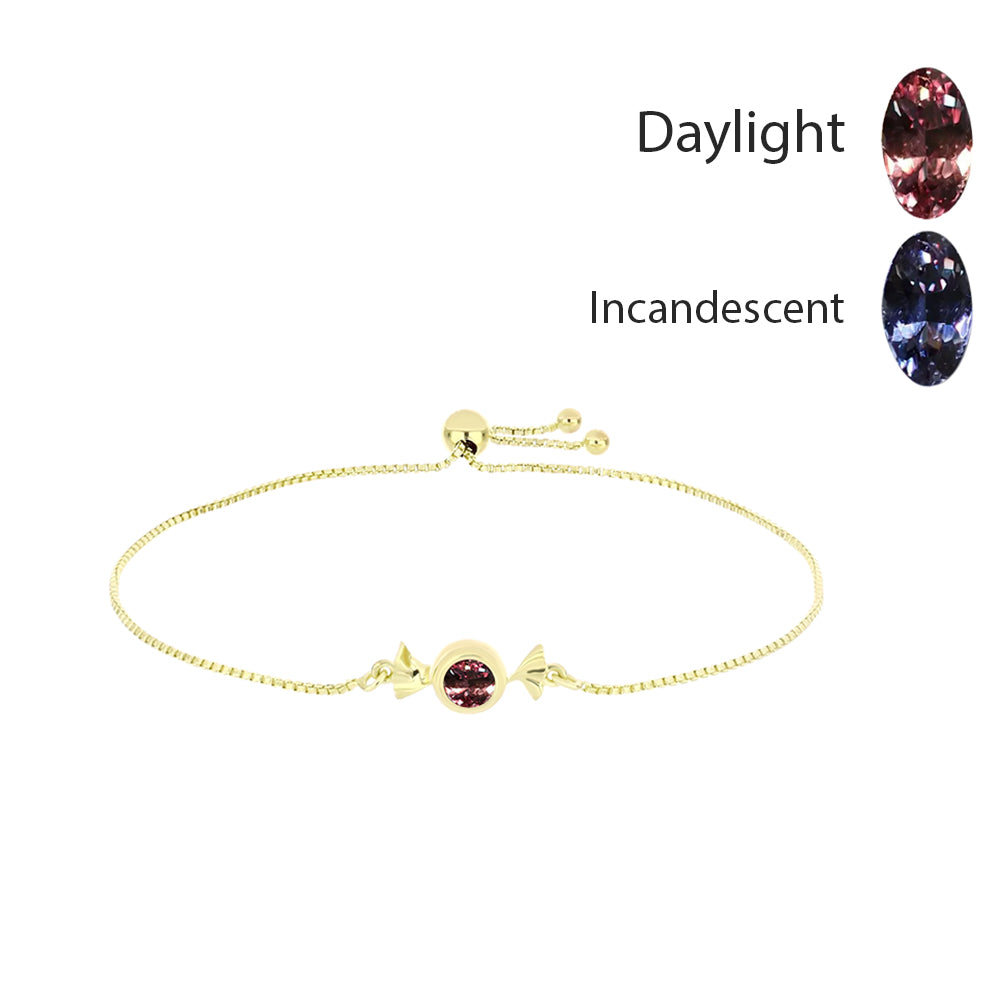 Pulsera de Plata Bañada en Oro con Granate Bekily Multicolor