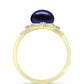 Anillo de Plata Bañada en Oro con Perla Negra de Agua dulce y Topacio Blanco