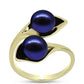 Anillo de Plata Bañada en Oro con Perla Negra de Agua dulce