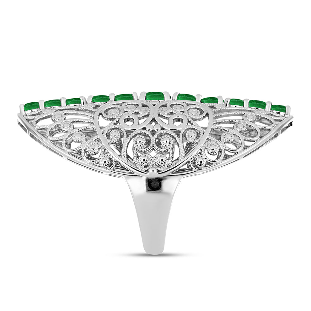 Anillo de Plata con Esmeralda de Zambia 4 