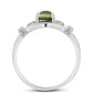 Anillo de Plata con Ojo de Gato Verde de Antananarivo y Topacio Blanco