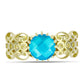 Anillo de Plata Bañada en Oro con Jade Azul