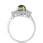 Anillo de Plata con Ojo de Gato Verde de Antananarivo y Topacio Blanco