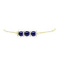Pulsera de Plata Bañada en Oro con Perla Negra de Agua dulce y Topacio Blanco