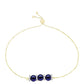Pulsera de Plata Bañada en Oro con Perla Negra de Agua dulce y Topacio Blanco