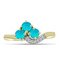 Anillo de Plata Bañada en Oro con Jade Azul y Topacio Blanco