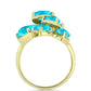 Anillo de Plata Bañada en Oro con Jade Azul