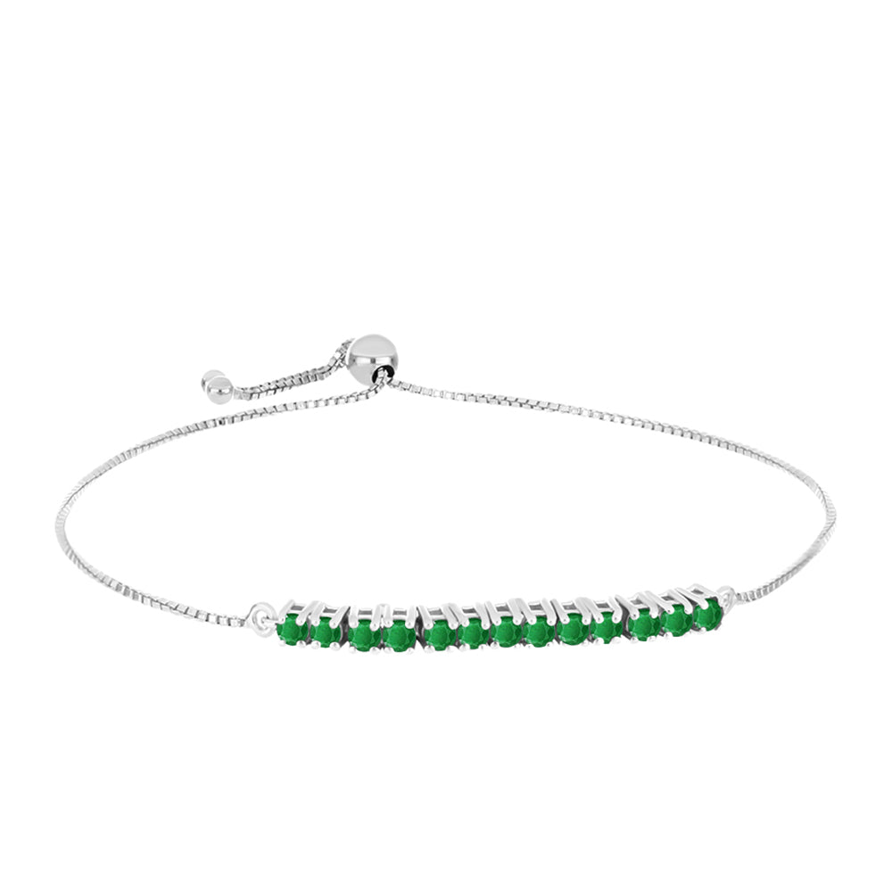 Pulsera de Plata con Esmeralda de Zambia 1 