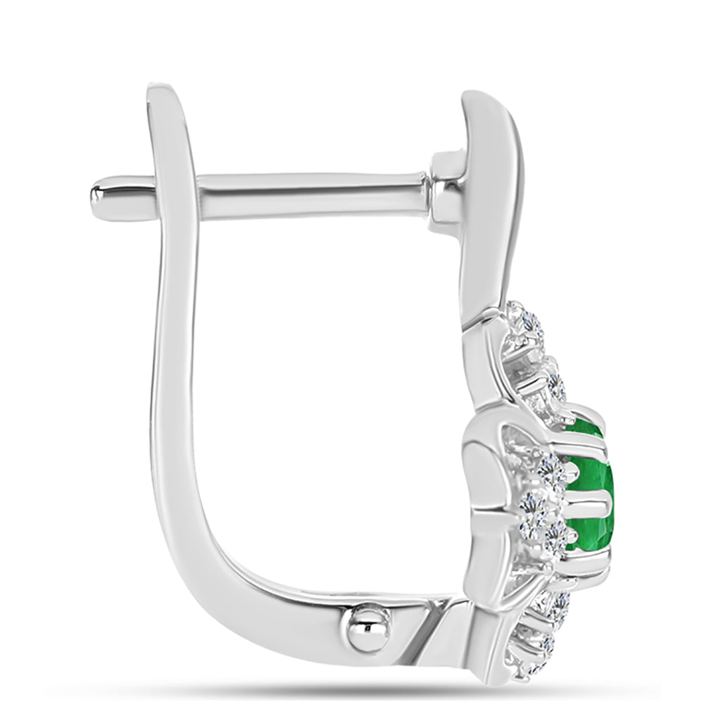 Pendientes de Plata con Esmeralda de Zambia y Topacio Blanco 2 