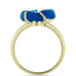Anillo de Plata Bañada en Oro con Jade Azul