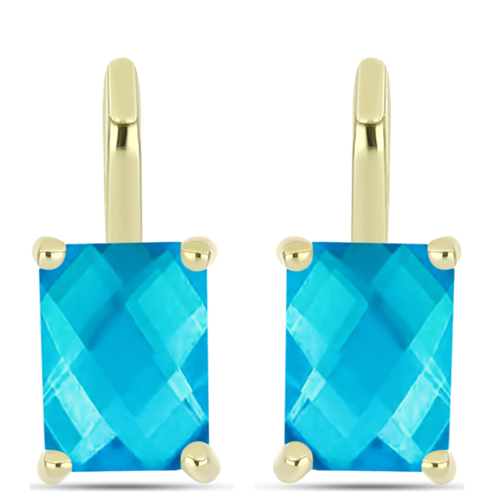 Pendientes de Plata Bañada en Oro con Jade Azul 1 