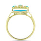 Anillo de Plata Bañada en Oro con Jade Azul