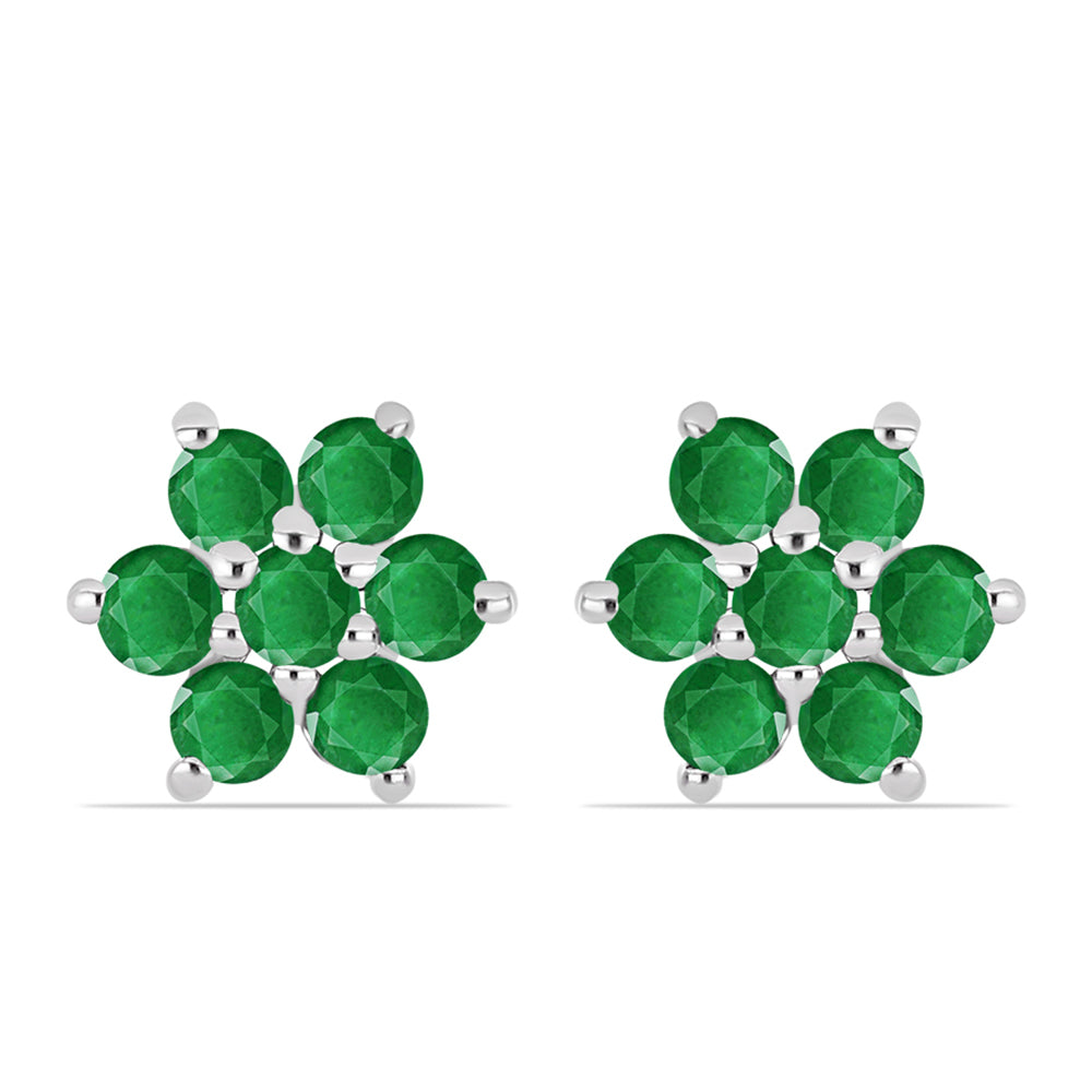 Pendientes de Plata con Esmeralda de Zambia 1 