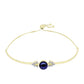Pulsera de Plata Bañada en Oro con Perla Negra de Agua dulce y Topacio Blanco