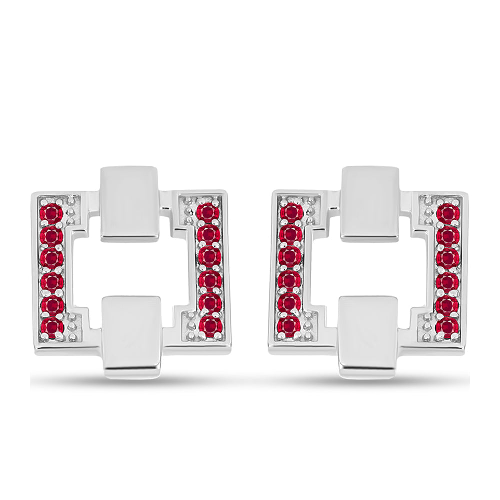 Pendientes de Plata con Rubí de Madagascar 1 