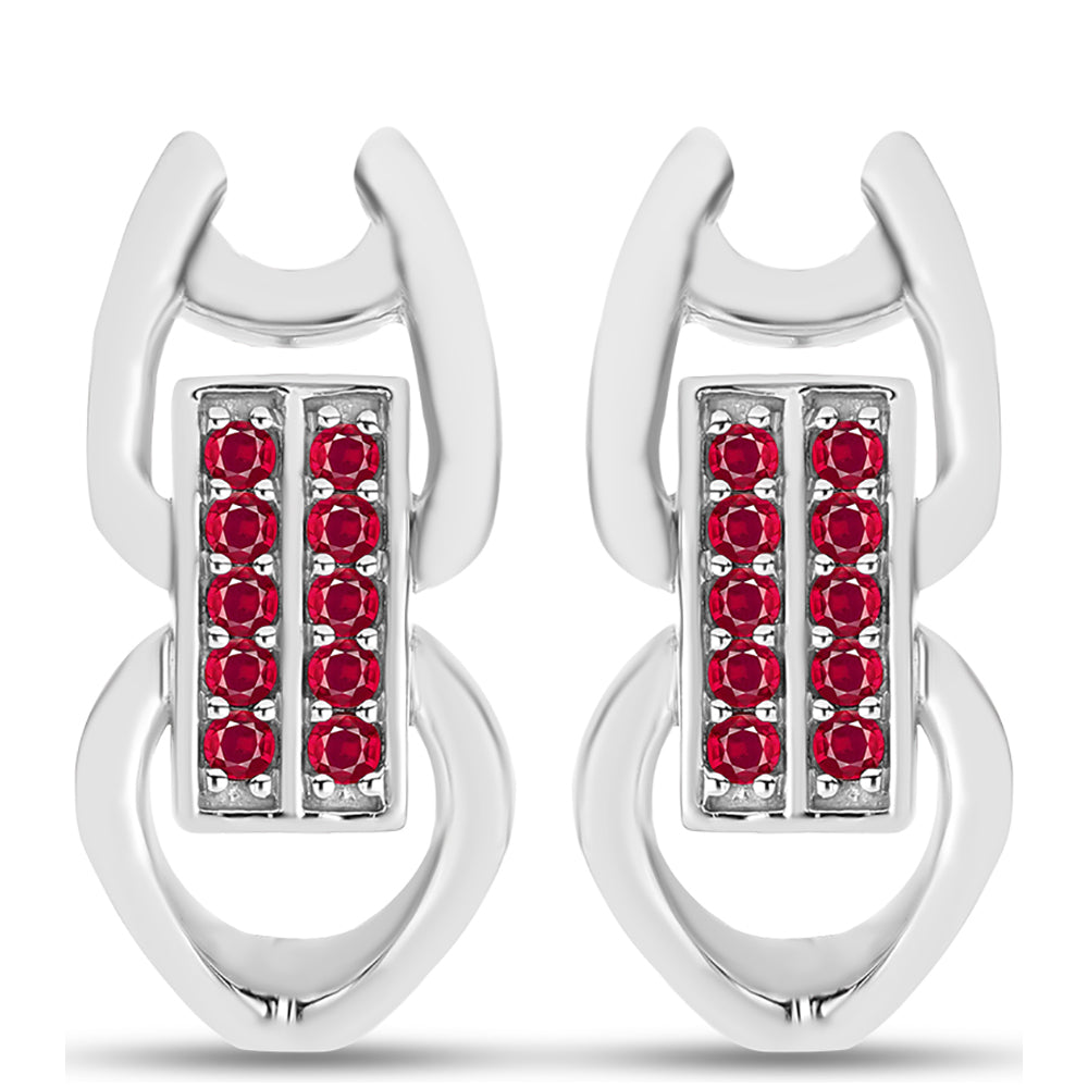 Pendientes de Plata con Rubí de Madagascar