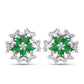Pendientes de Plata con Esmeralda de Zambia y Topacio Blanco