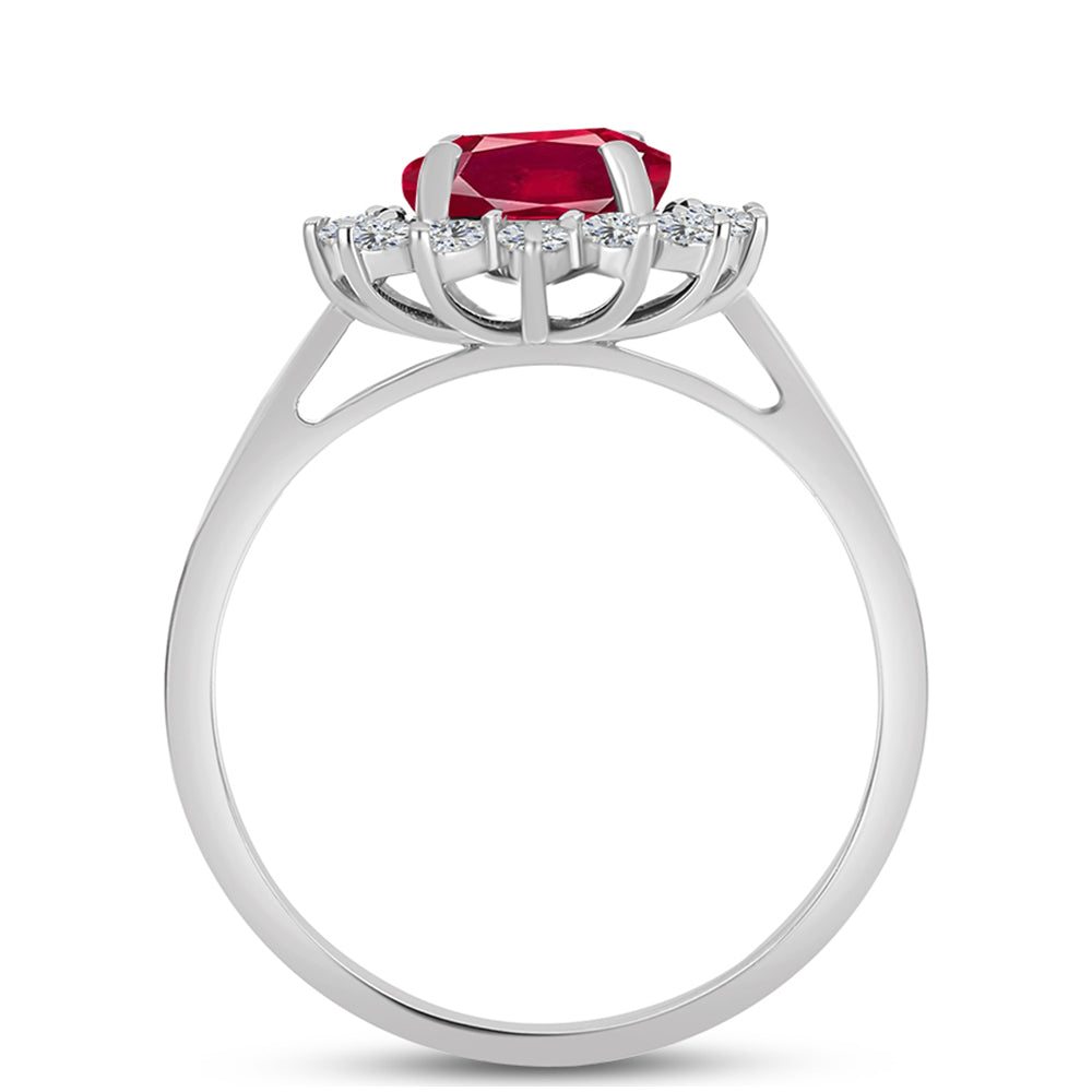 Anillo de Plata con Rubí de Madagascar y Topacio Blanco