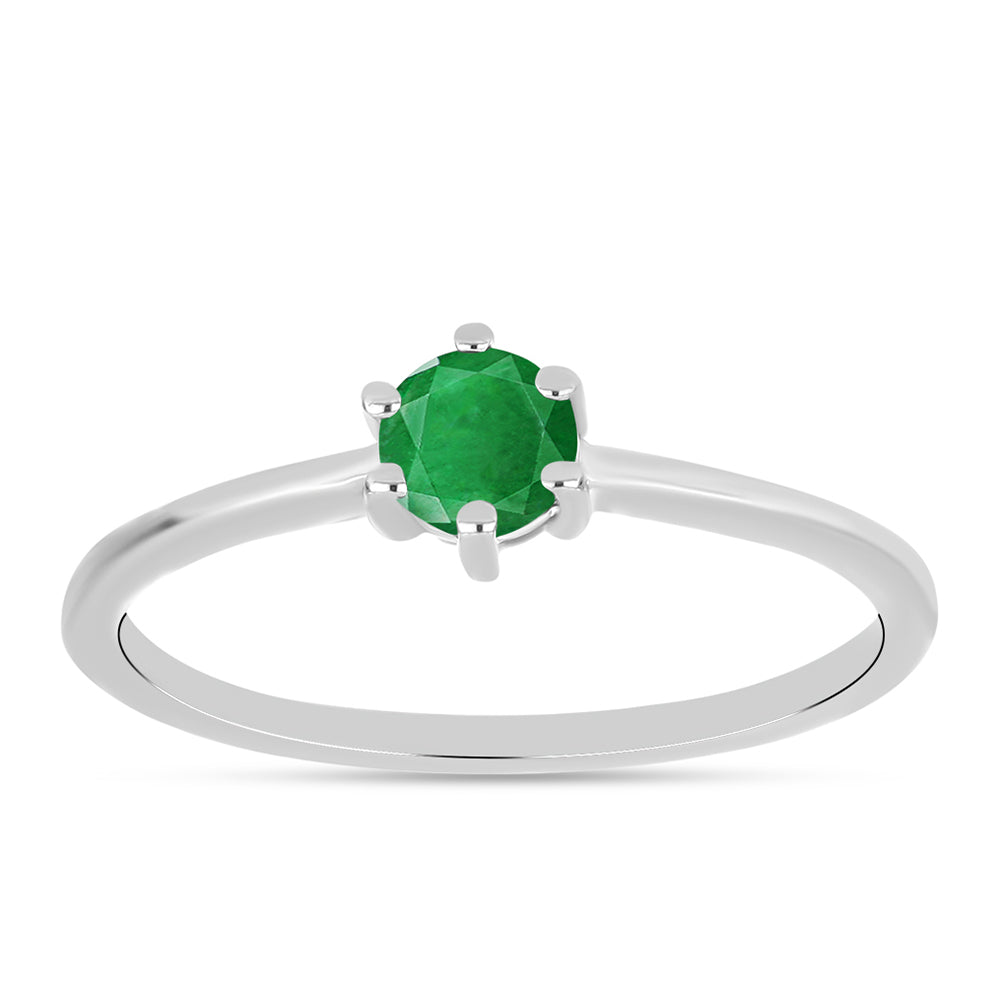 Anillo de Plata con Esmeralda de Zambia 3 