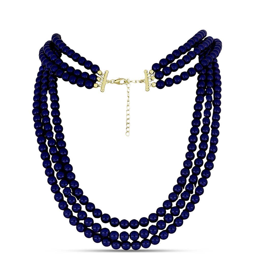 Collar de Plata Bañada en Oro con Perla Negra de Agua dulce 1 
