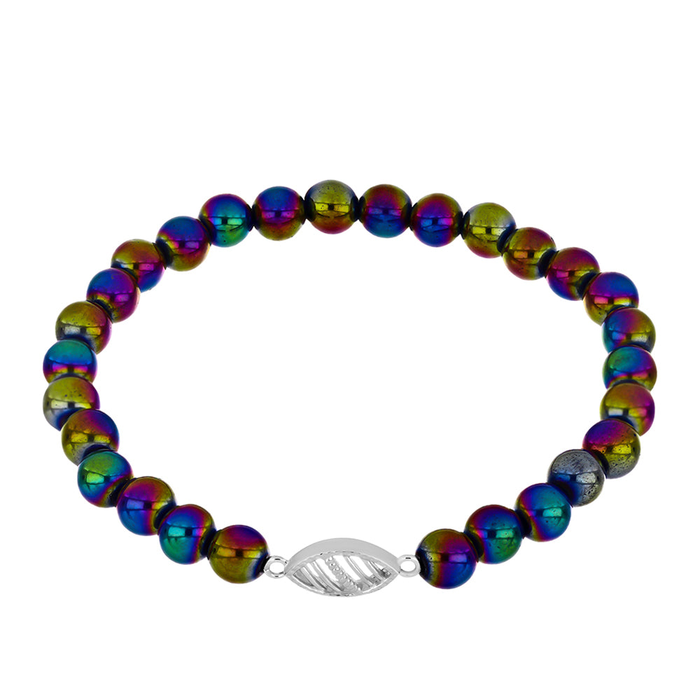 Pulsera de Plata con Cuarzo Hematita verde místico 1 