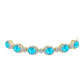 Pulsera de Plata Bañada en Oro con Jade Azul y Topacio Blanco