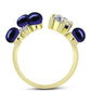 Anillo de Plata Bañada en Oro con Perla Negra de Agua dulce y Topacio Blanco