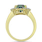 Anillo de Plata Bañada en Oro con Cuarzo Hematita verde místico y Topacio Blanco