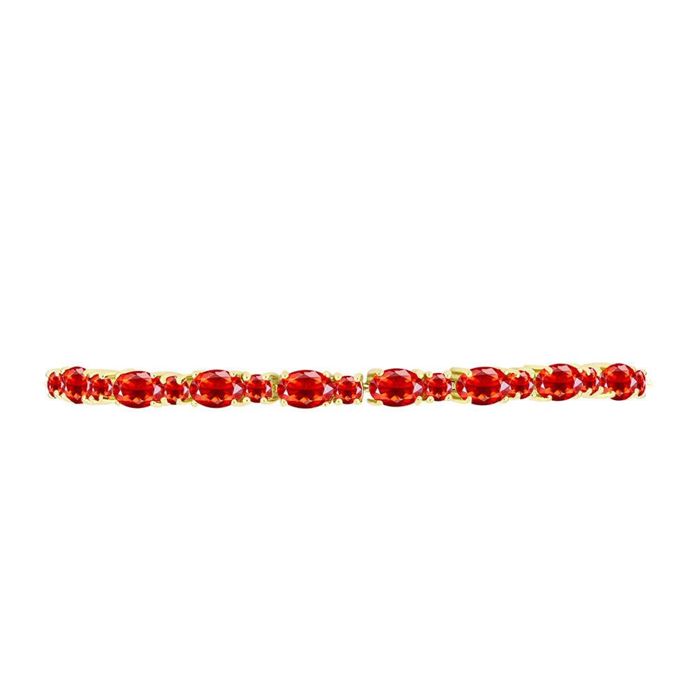 Pulsera de Plata Bañada en Oro con Ópalo de Fuego de Lega Dembi