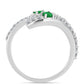Anillo de Plata con Esmeralda de Zambia y Topacio Blanco