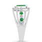 Anillo de Plata con Esmeralda de Zambia y Topacio Blanco