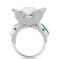 Anillo de Plata con Esmeralda de Zambia y Perla de Agua Dulce