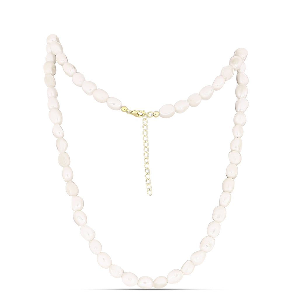 Collar de Plata Bañada en Oro con Perla de Agua Dulce