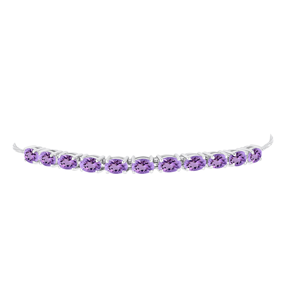 Pulsera de Plata con Amatista Rosa de Francia