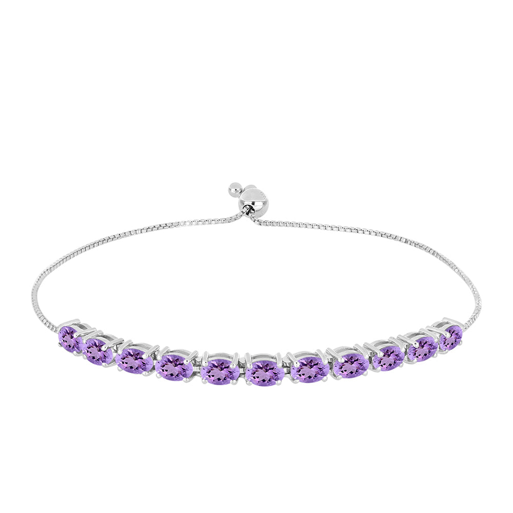 Pulsera de Plata con Amatista Rosa de Francia