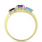 Anillo de Plata Bañada en Oro con Amatista de Marruecos y Citrino de los Montes Urales