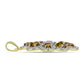 Colgante de Plata Bañada en Oro con Cuarzo Coñac y Topacio Blanco