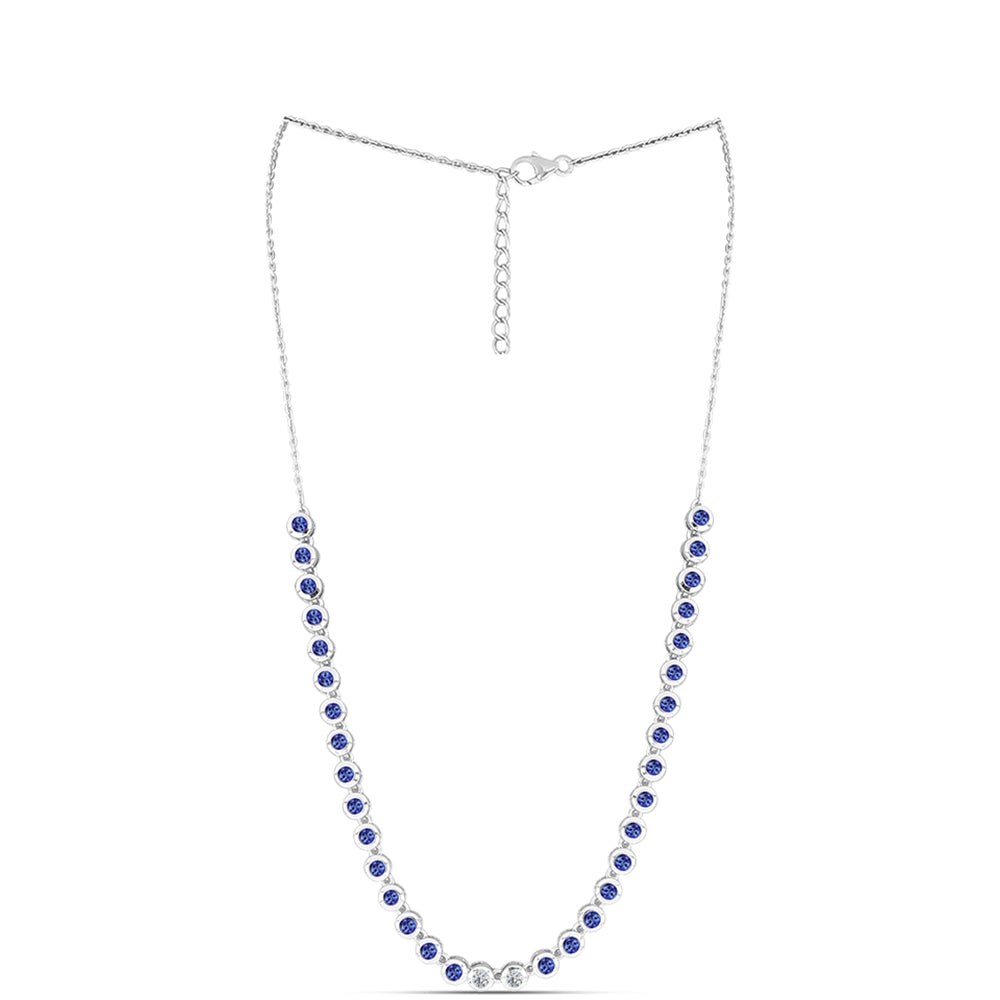 Collar de Plata con Tanzanita AAA y Diamante blanco 1 