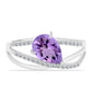 Anillo de Plata con Amatista Rosa de Francia y Topacio Blanco