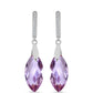 Pendientes de Plata con Amatista Rosa de Francia y Topacio Blanco