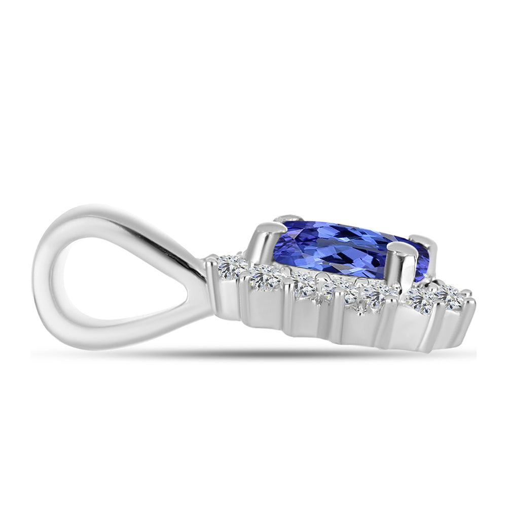 Colgante de Plata con Tanzanita AAA y Diamante blanco 2 