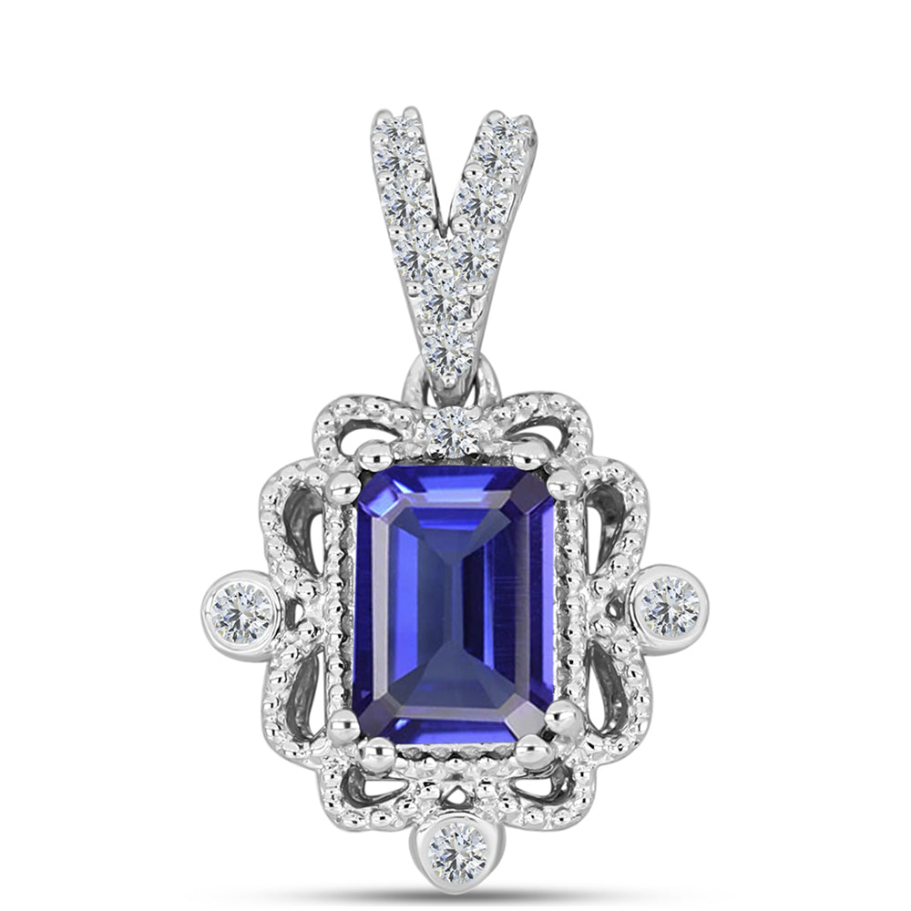 Colgante de Plata con Tanzanita AAA y Diamante blanco 1 