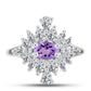Anillo de Plata con Amatista Rosa de Francia y Topacio Blanco