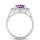 Anillo de Plata con Amatista Rosa de Francia y Topacio Blanco