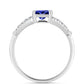 Anillo de Plata con Tanzanita AAA y Diamante blanco