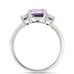 Anillo de Plata con Amatista Rosa de Francia y Topacio Blanco