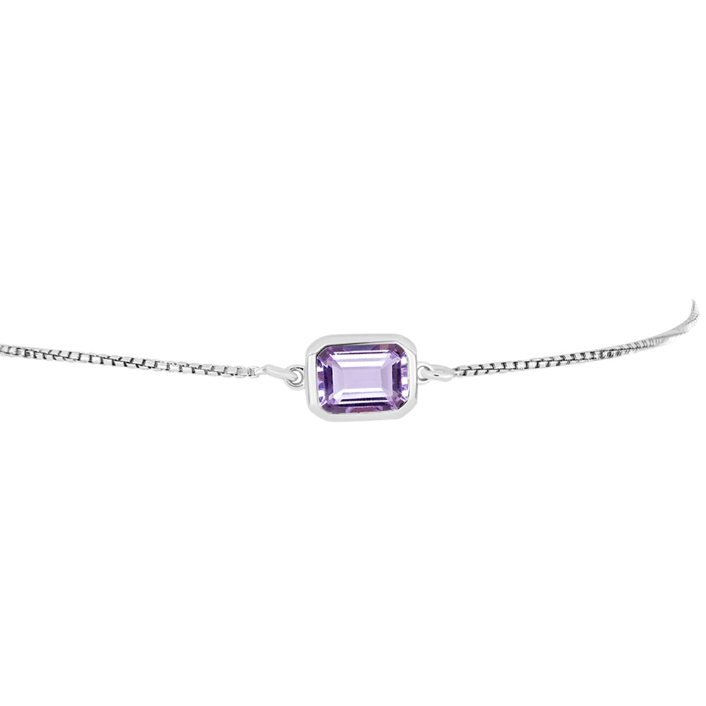 Pulsera de Plata con Amatista Rosa de Francia
